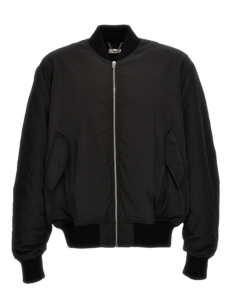 Black Polyester Bomber