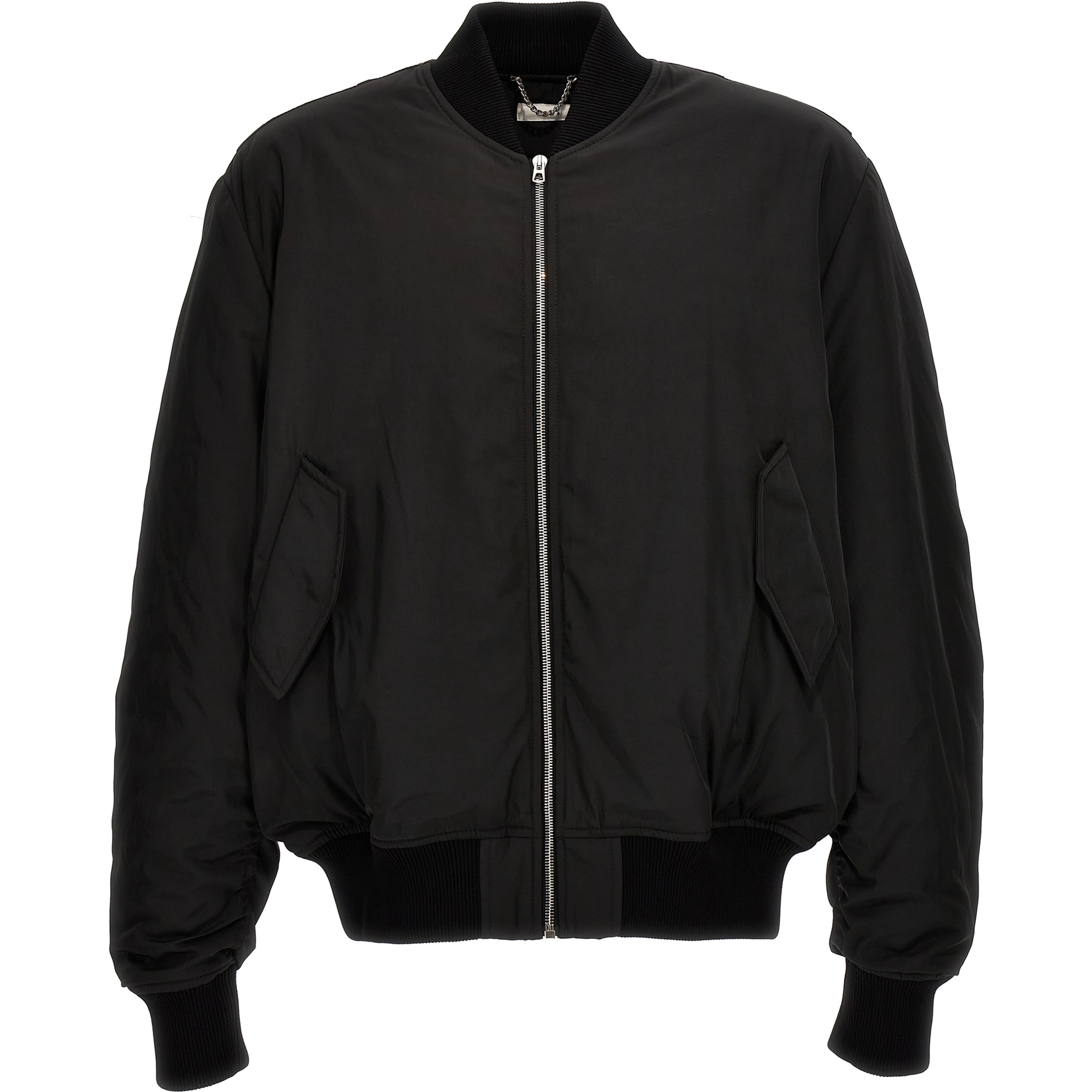 Black Polyester Bomber