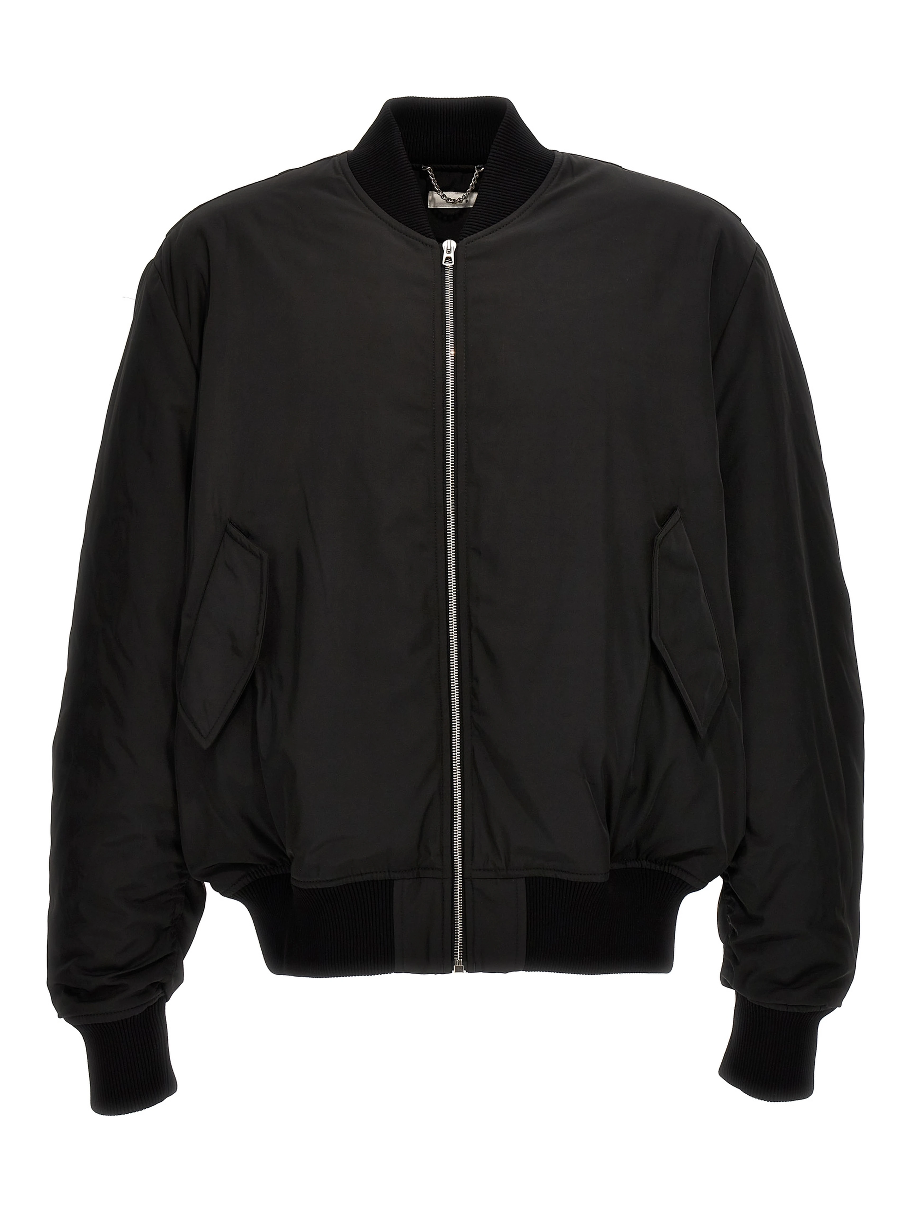 Black Polyester Bomber