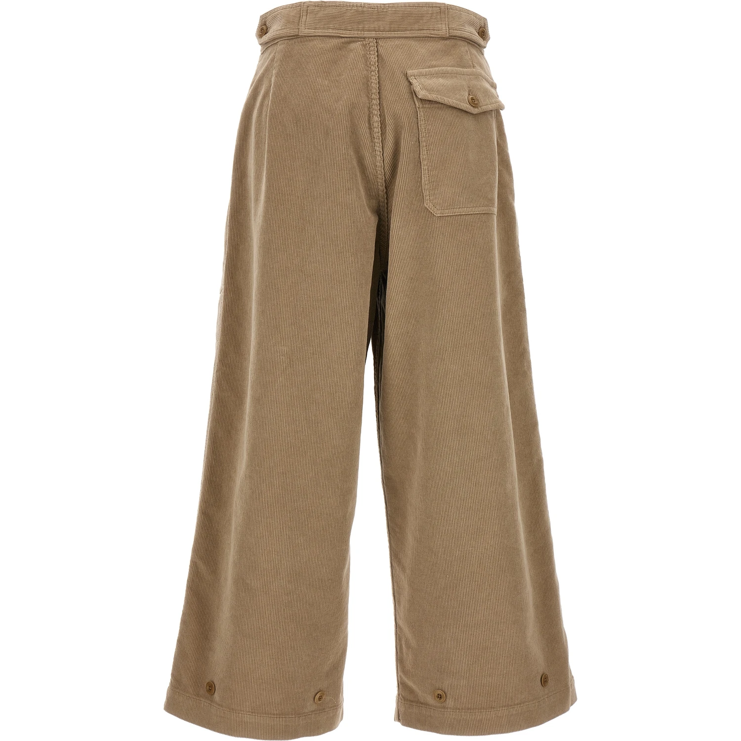 Beige Cotton Casual Pants