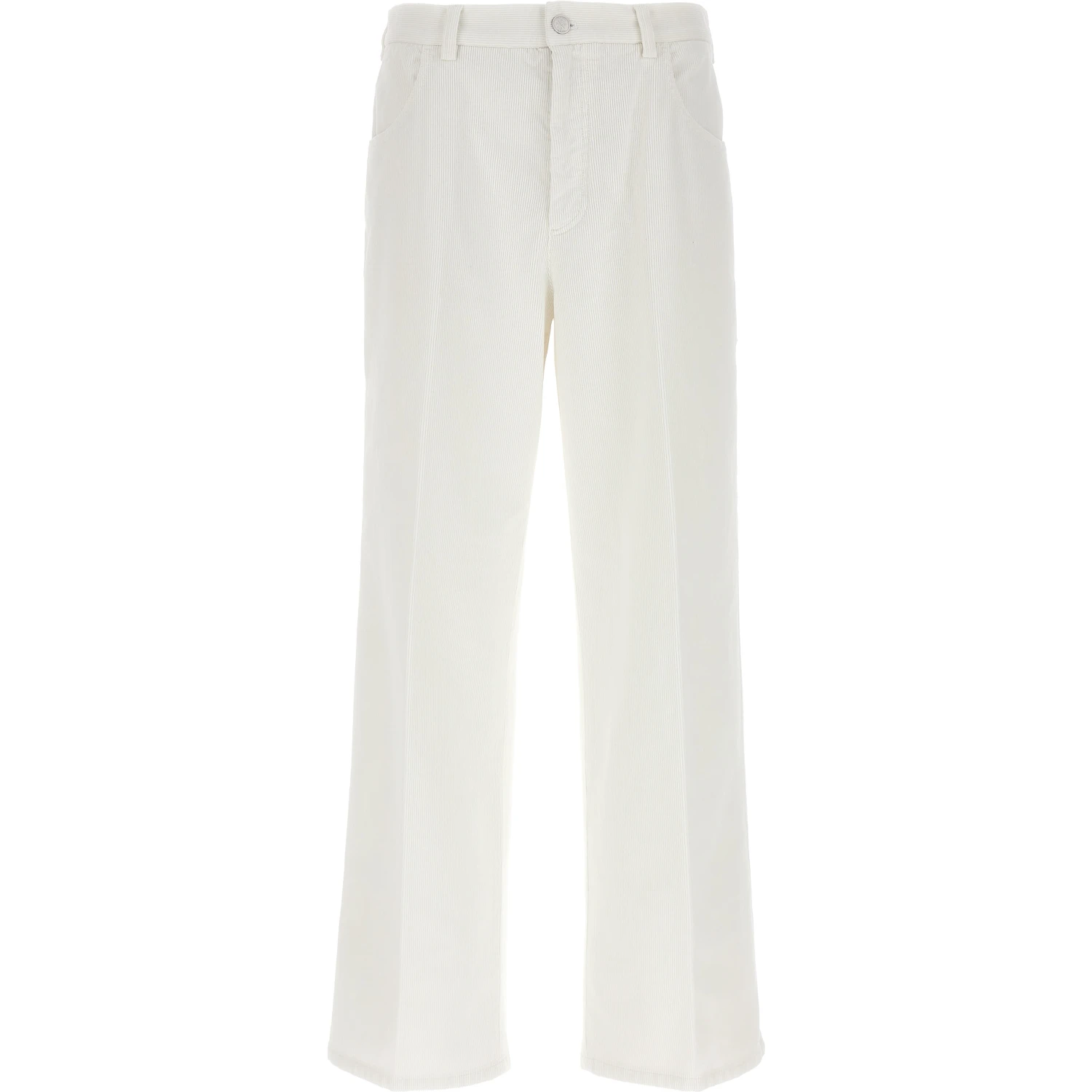White Cotton Casual Pants