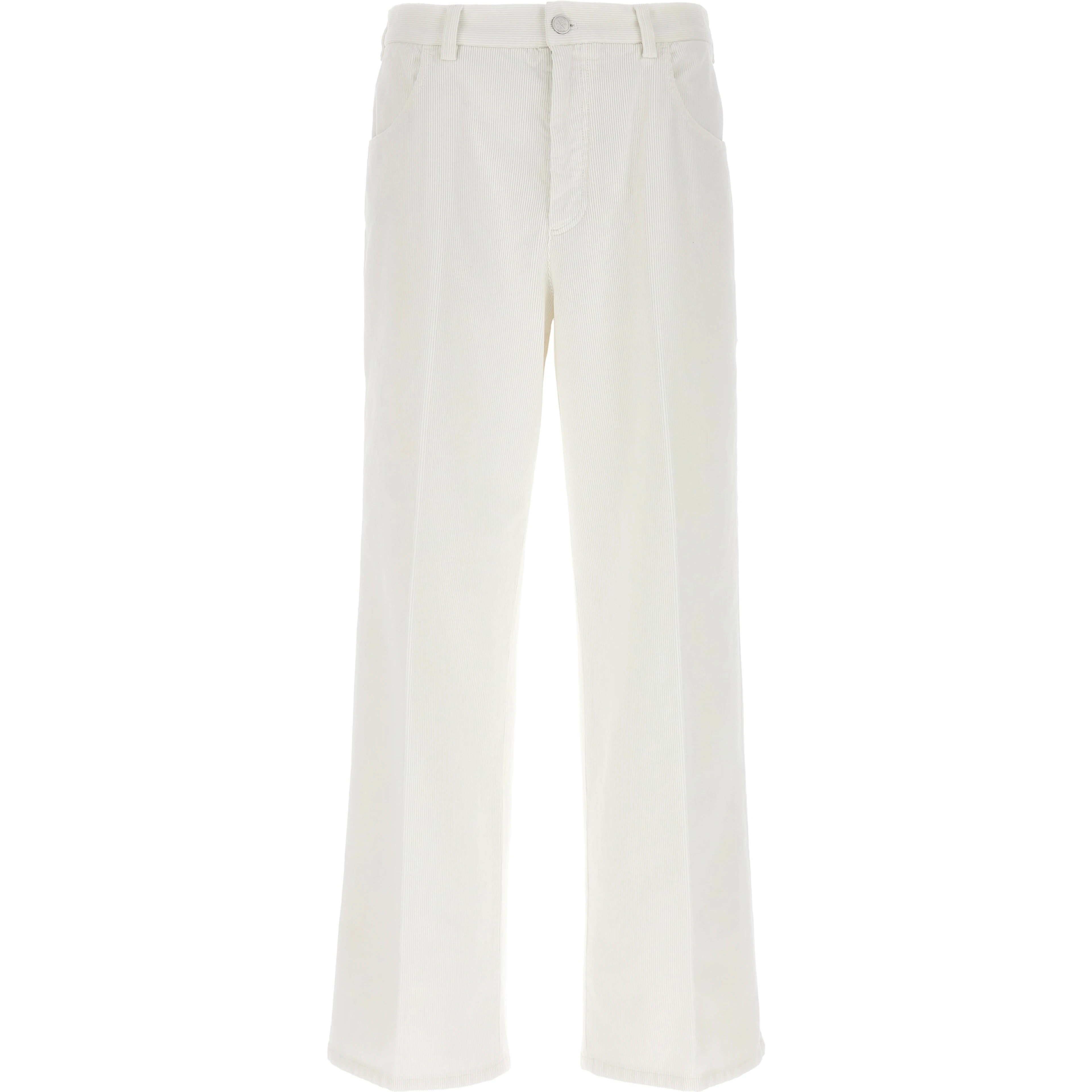 White Cotton Casual Pants