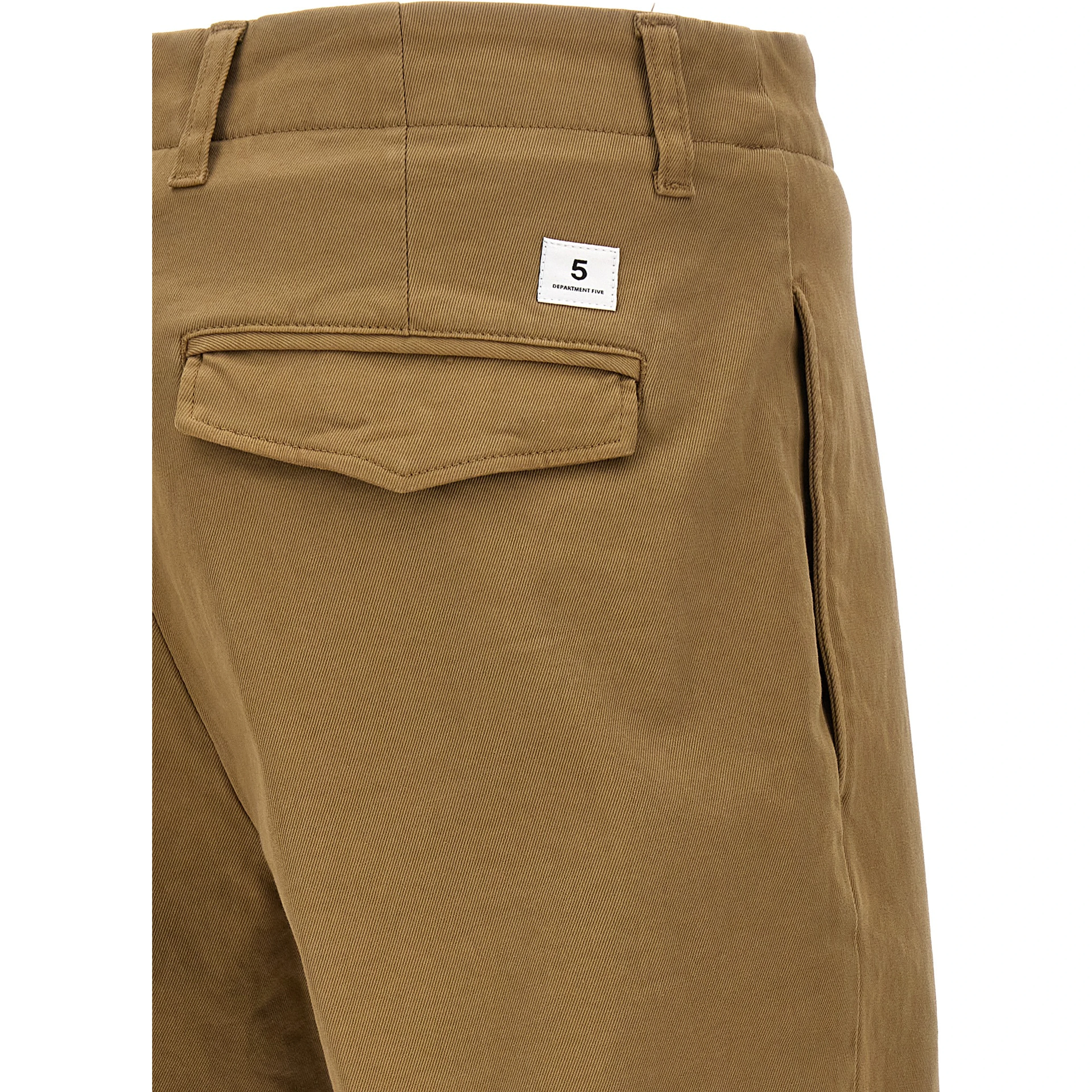 Beige Cotton Casual Pants