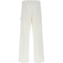 White Cotton Casual Pants