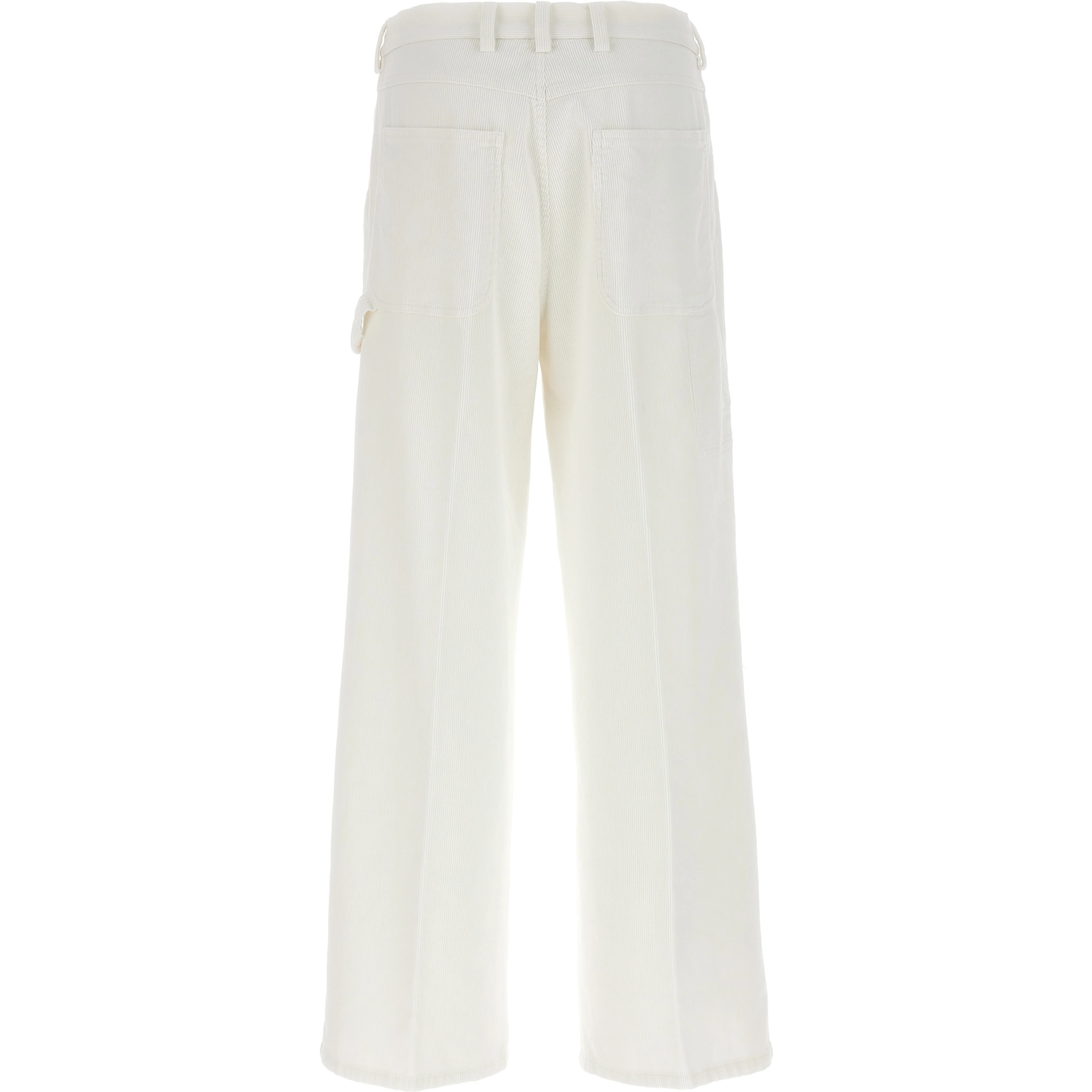 White Cotton Casual Pants