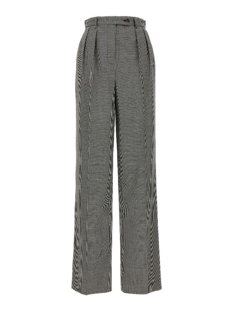 Bicolor Elastane Casual Pants