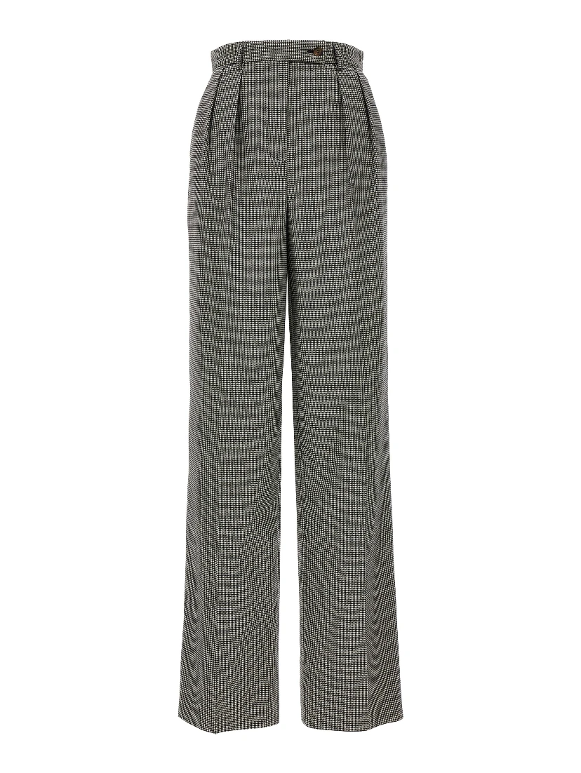 Bicolor Elastane Casual Pants