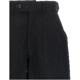 Black Cotton Casual Pants