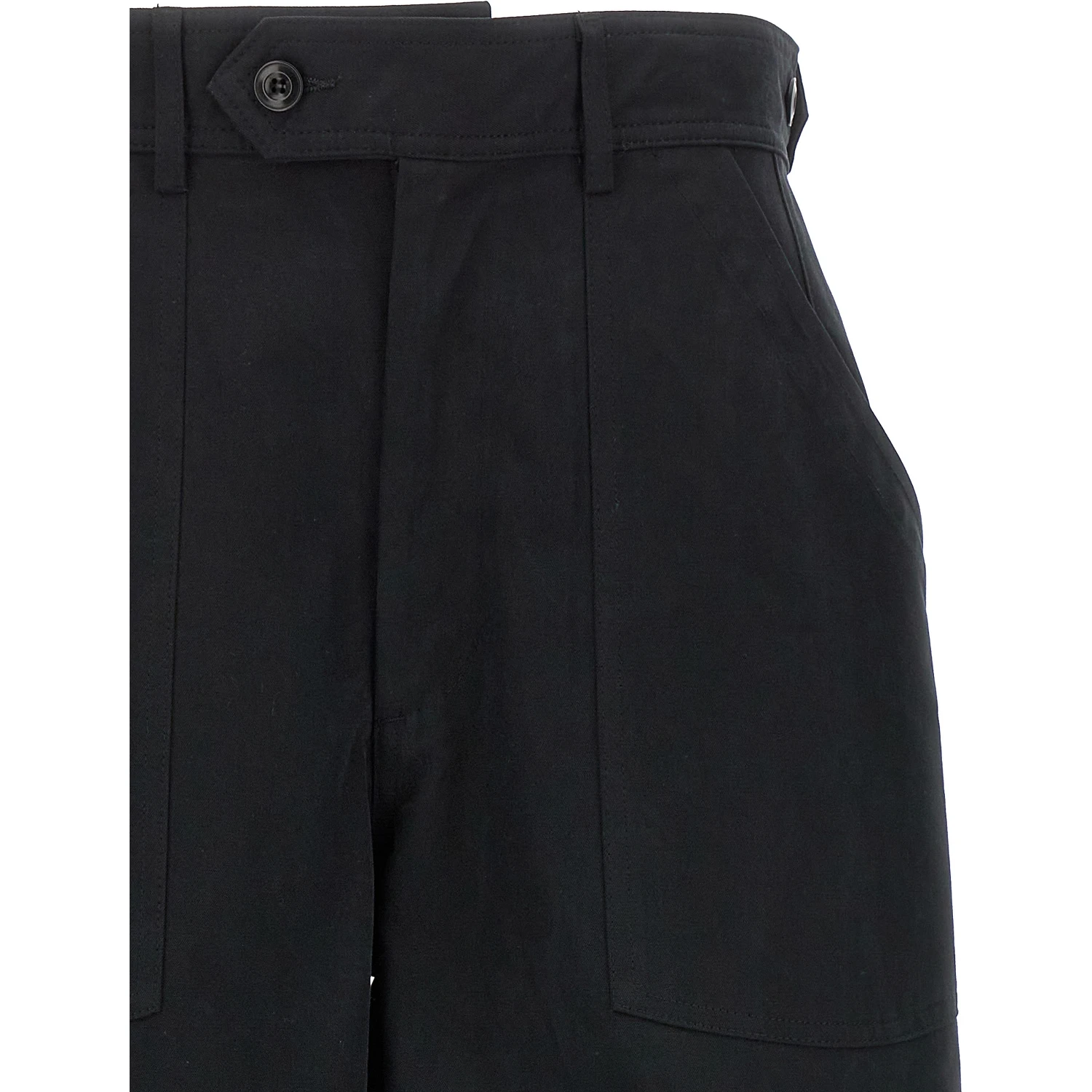 Black Cotton Casual Pants
