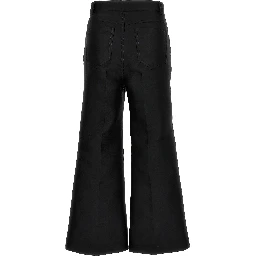 Black Polyester Flared Pants