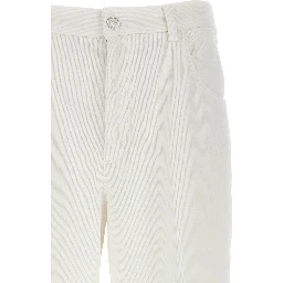 White Cotton Casual Pants