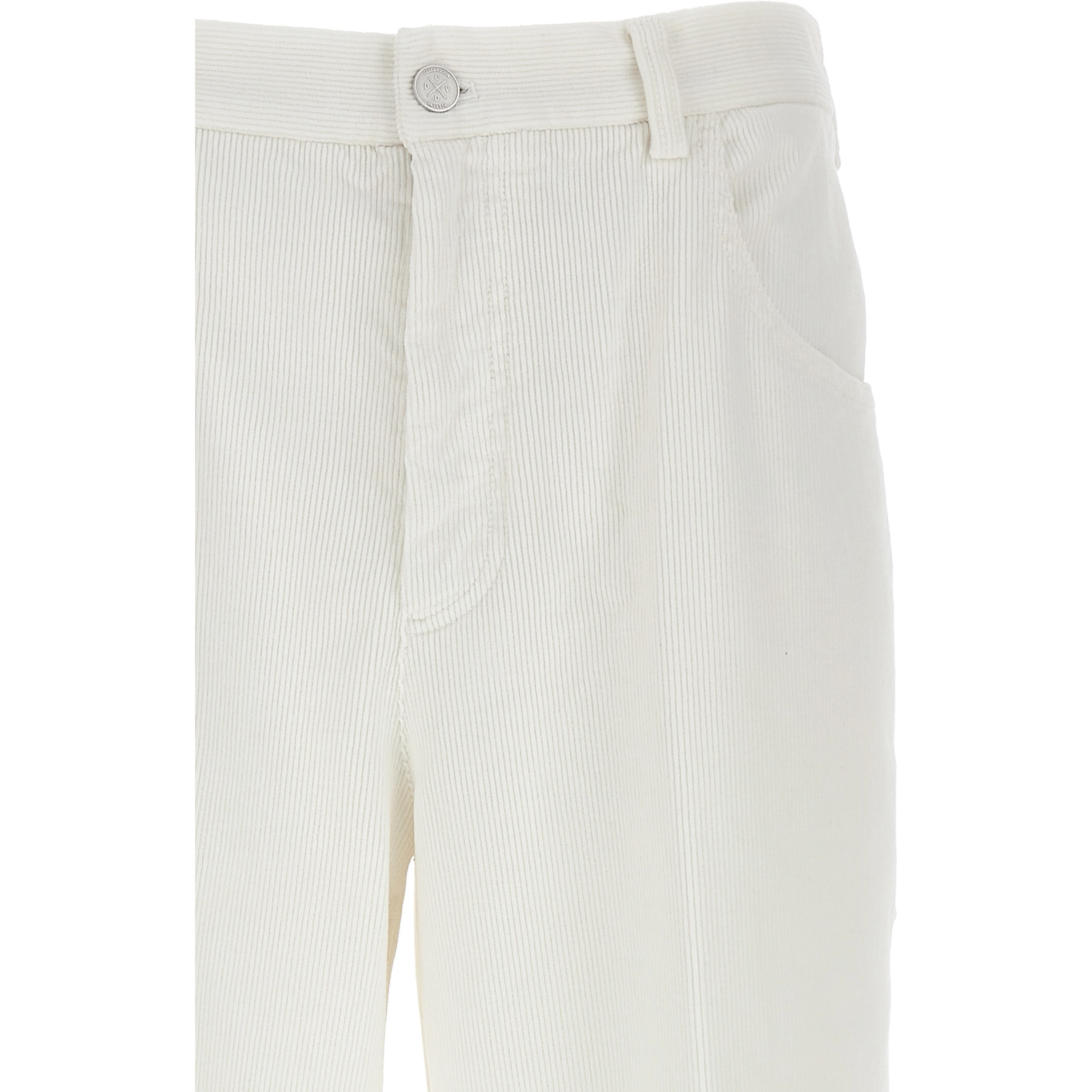 White Cotton Casual Pants