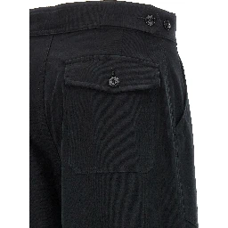 Black Cotton Casual Pants