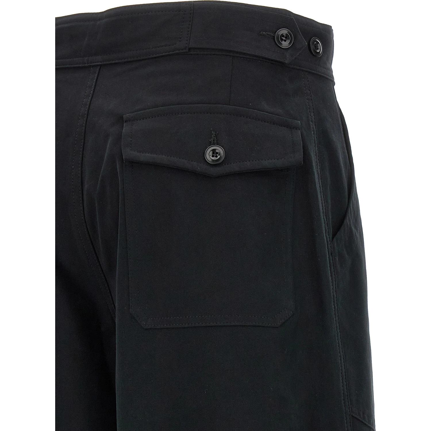 Black Cotton Casual Pants