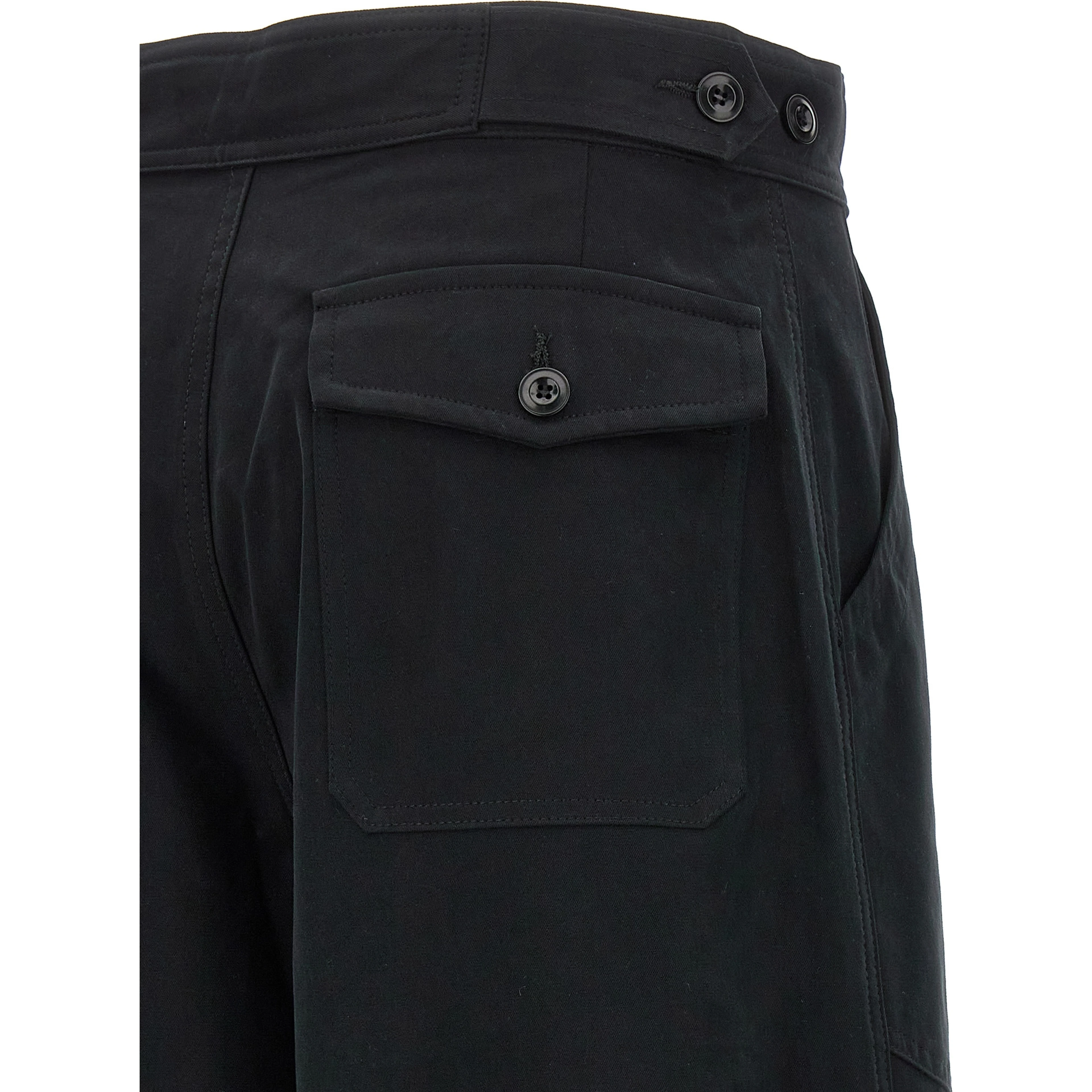 Black Cotton Casual Pants