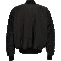 Black Polyester Bomber