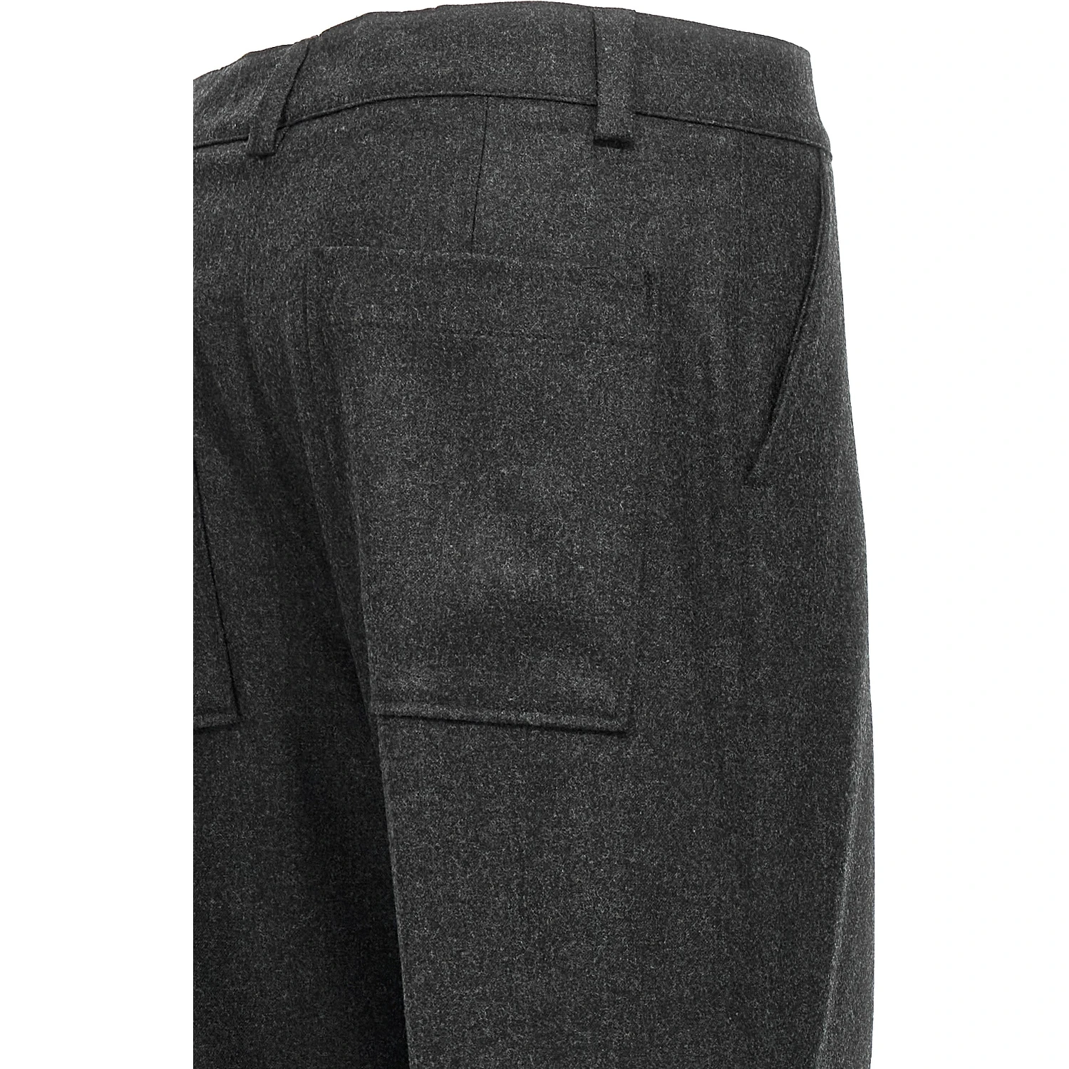 Gray Virgin Wool Cargo Pants