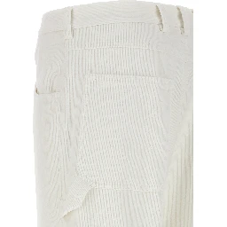 White Cotton Casual Pants