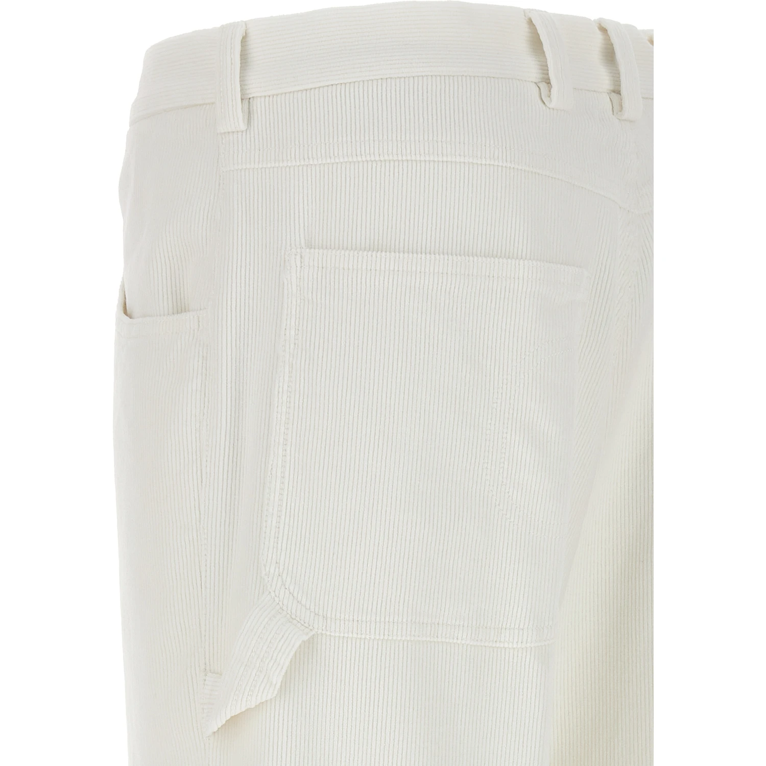 White Cotton Casual Pants