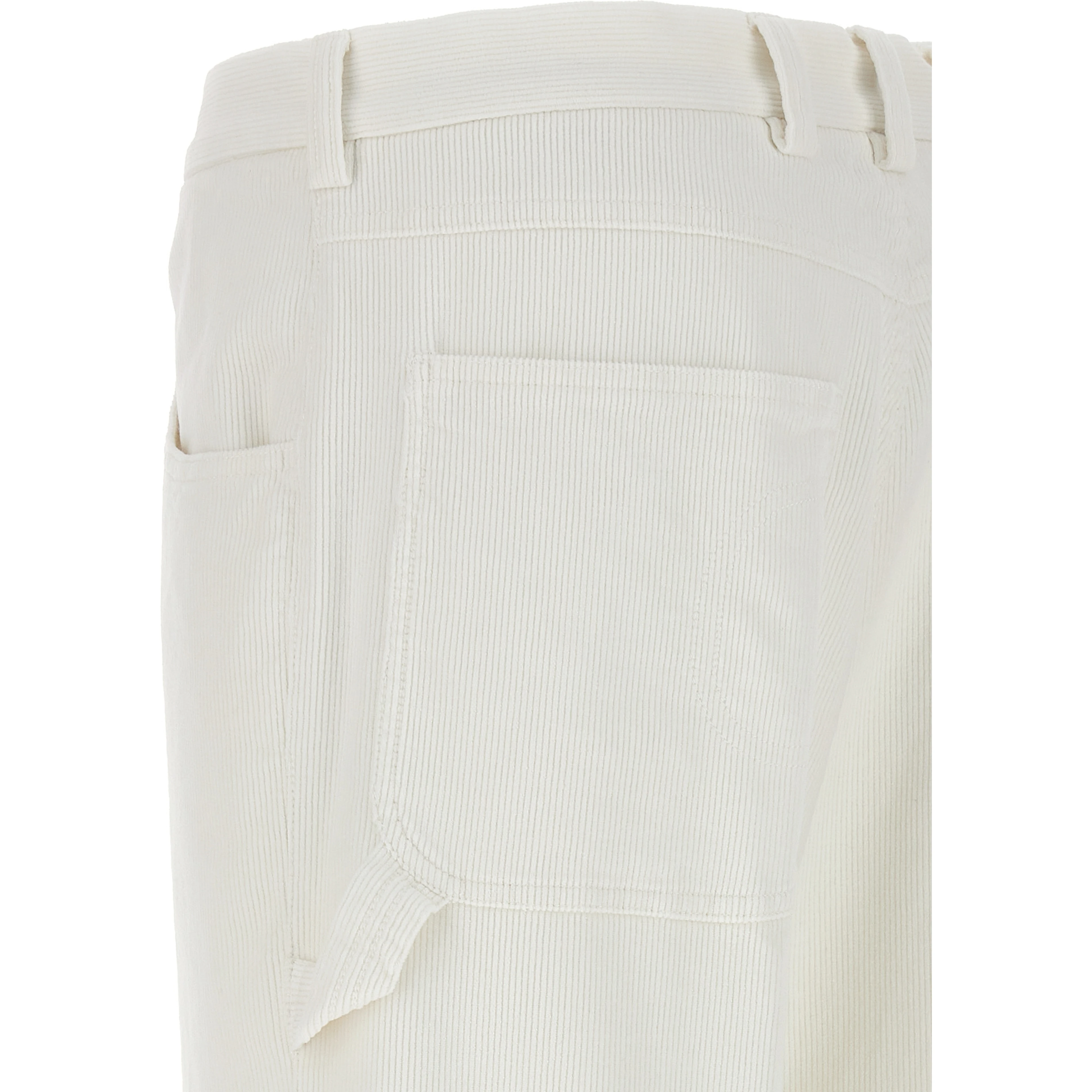 White Cotton Casual Pants