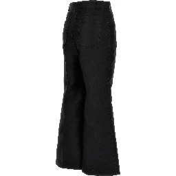Black Polyester Flared Pants