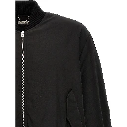 Black Polyester Bomber
