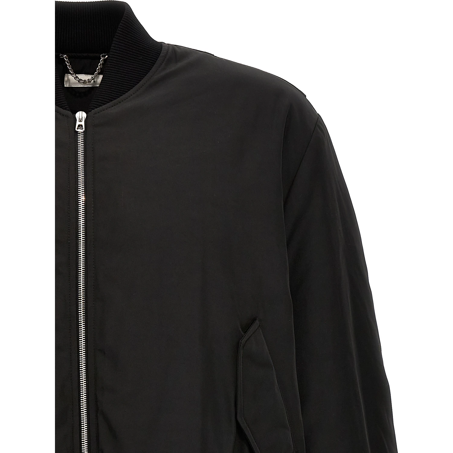 Black Polyester Bomber