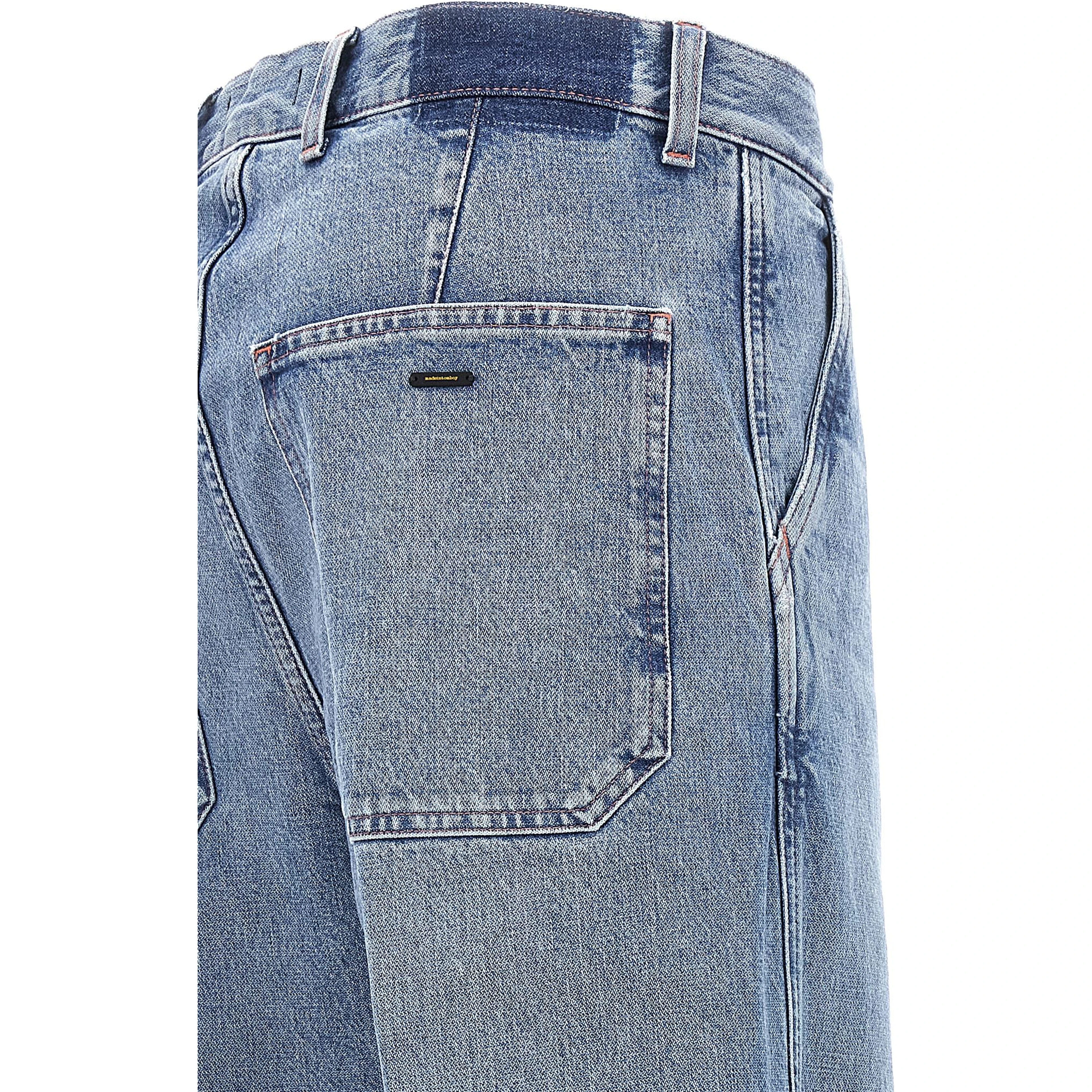 Blue Cotton Relaxed Fit Jeans
