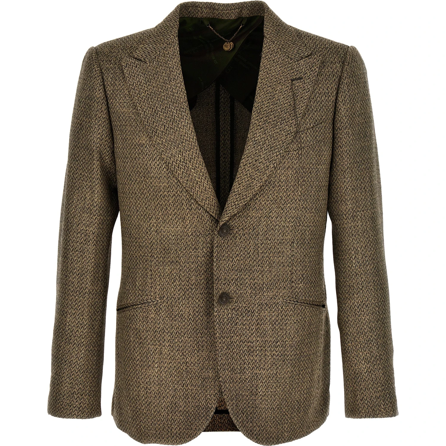 Beige Alpaca Leather Blazer