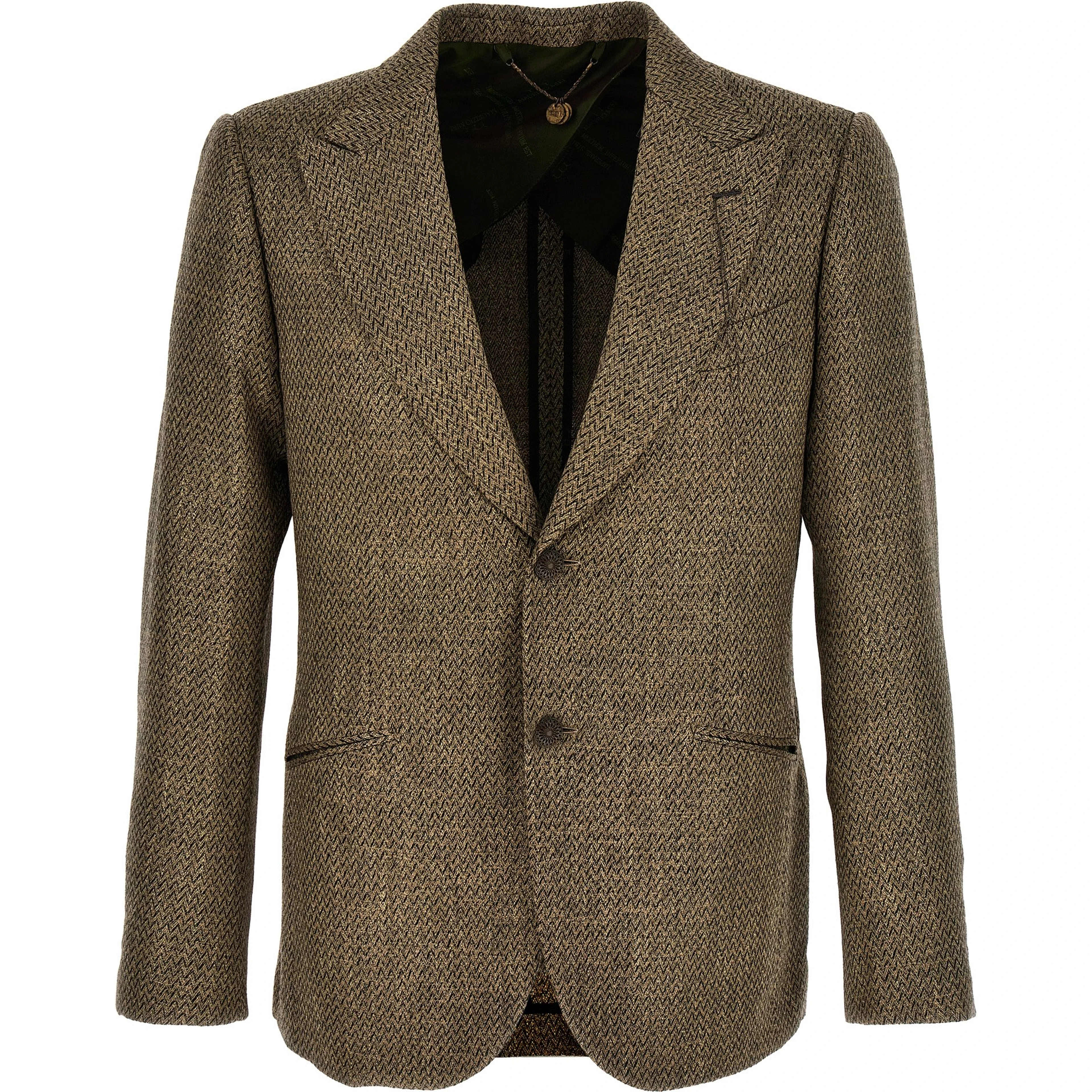 Beige Alpaca Leather Blazer
