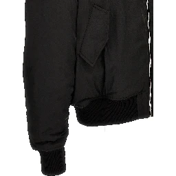 Black Polyester Bomber