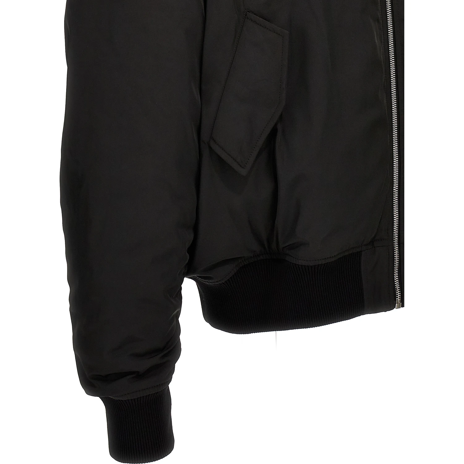 Black Polyester Bomber