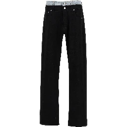 Black Cotton Straight-Leg Jeans