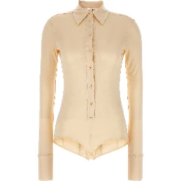 Beige Viscose Bodysuit