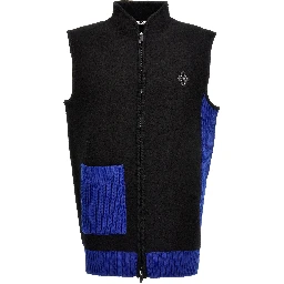 Multicolor Merino Wool Sleeveless Jacket