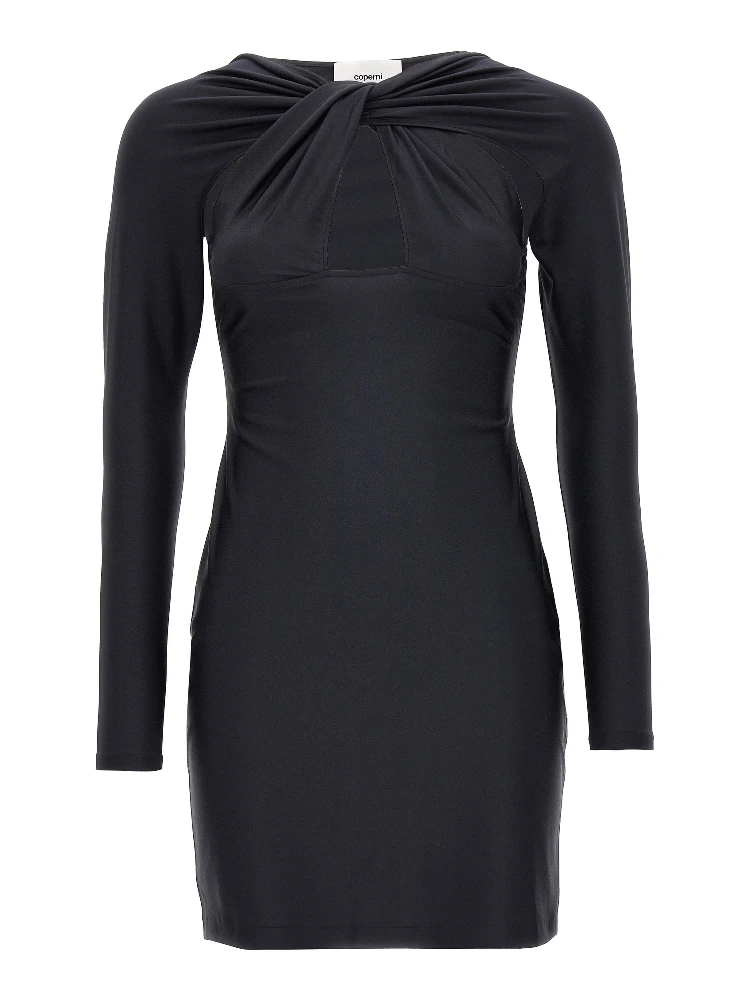 Black Polyamide Short Dress