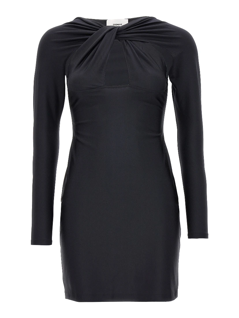 Black Polyamide Short Dress