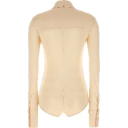 Beige Viscose Bodysuit