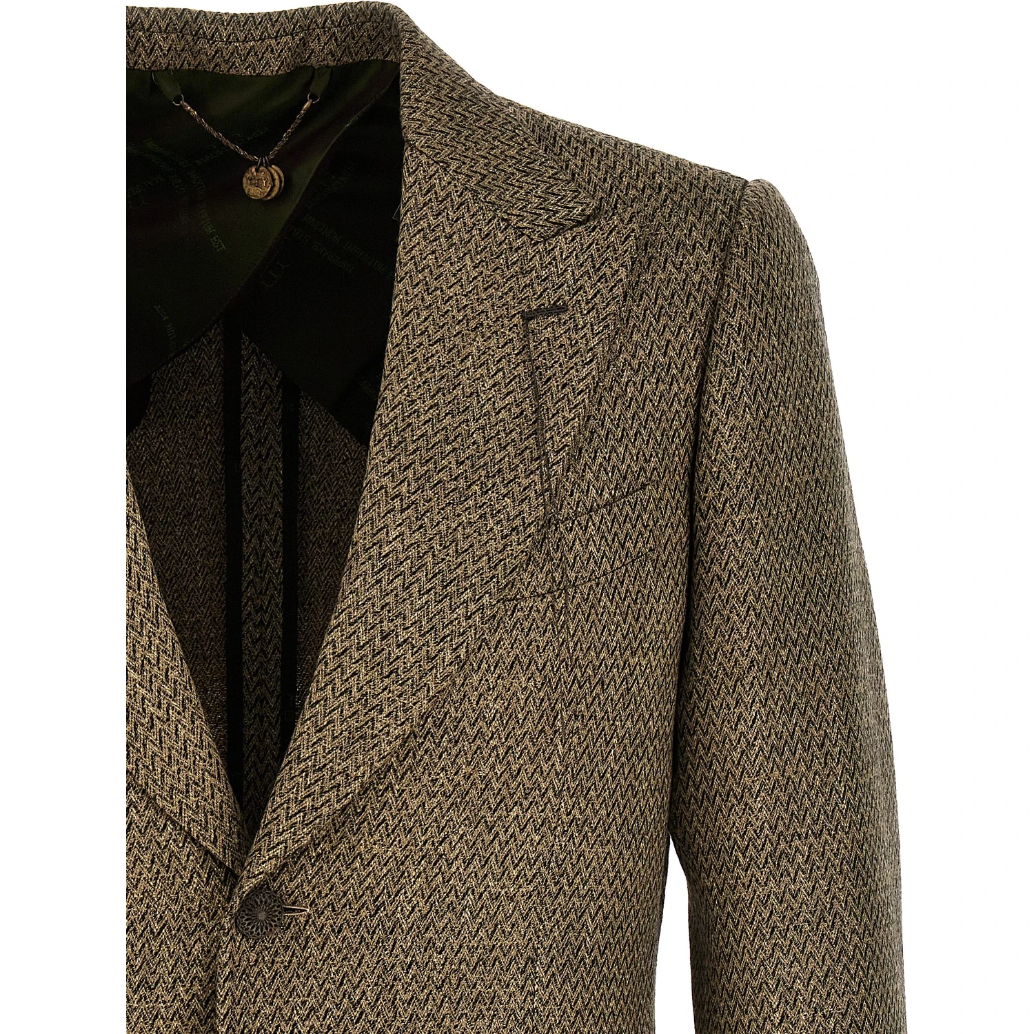 Beige Alpaca Leather Blazer
