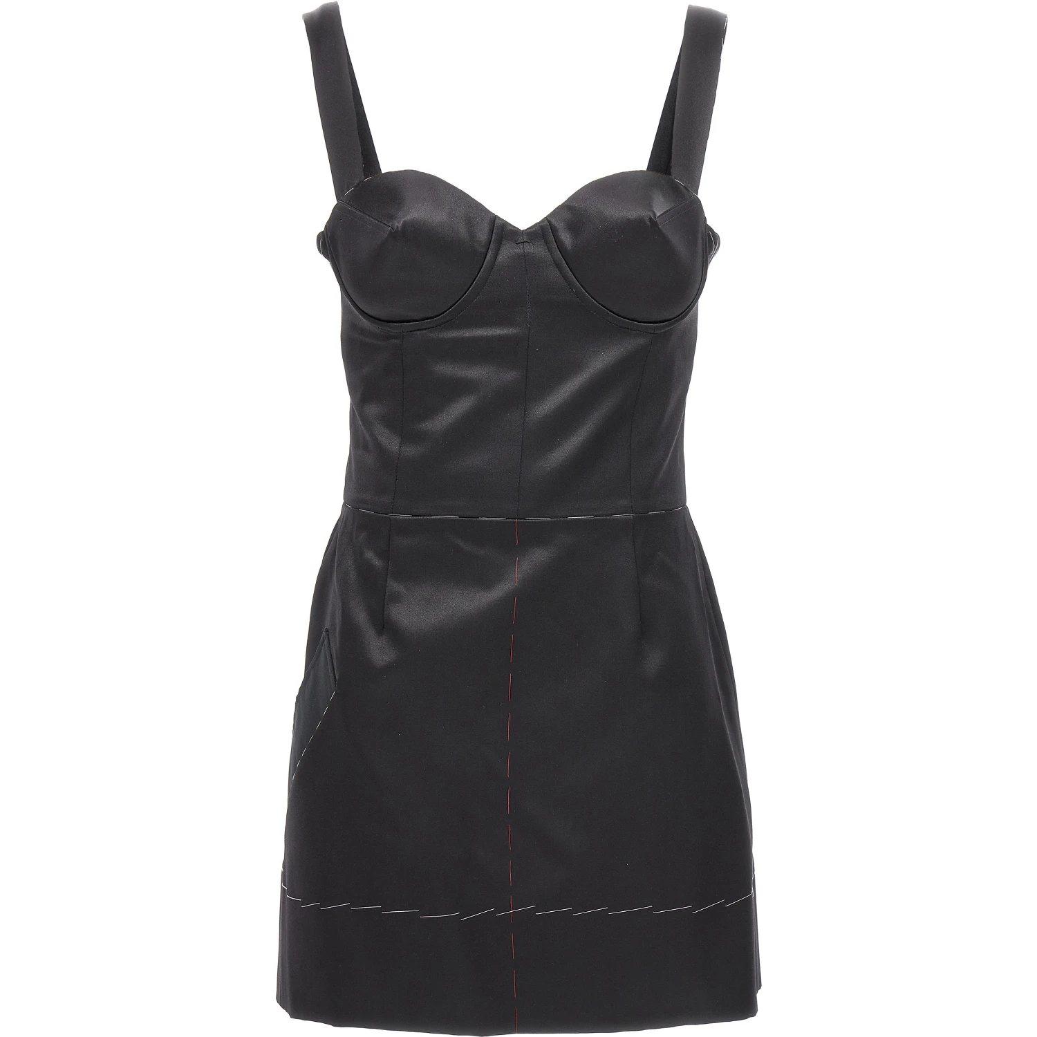 Black Acetate Short Dress