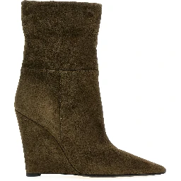 Bicolor Suede Leather Ankle Boots