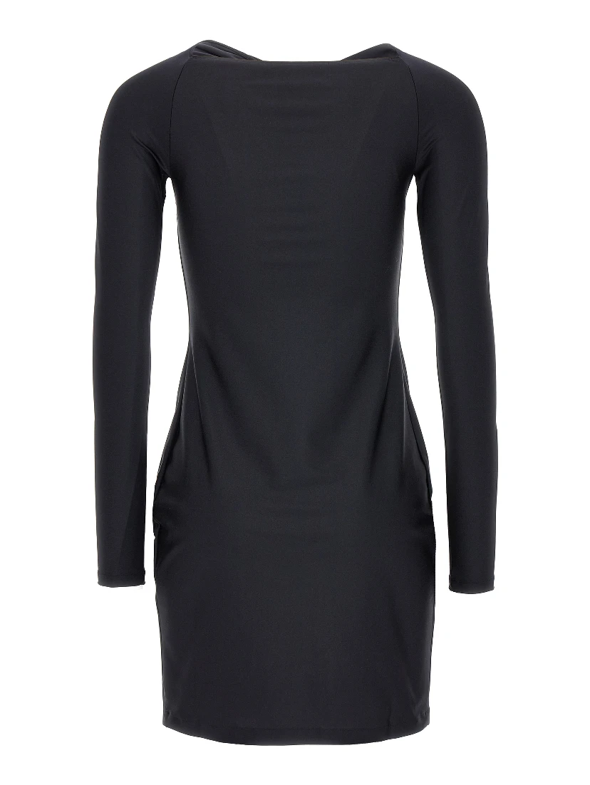 Black Polyamide Short Dress