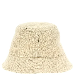 Beige Cotton Bucket Hat