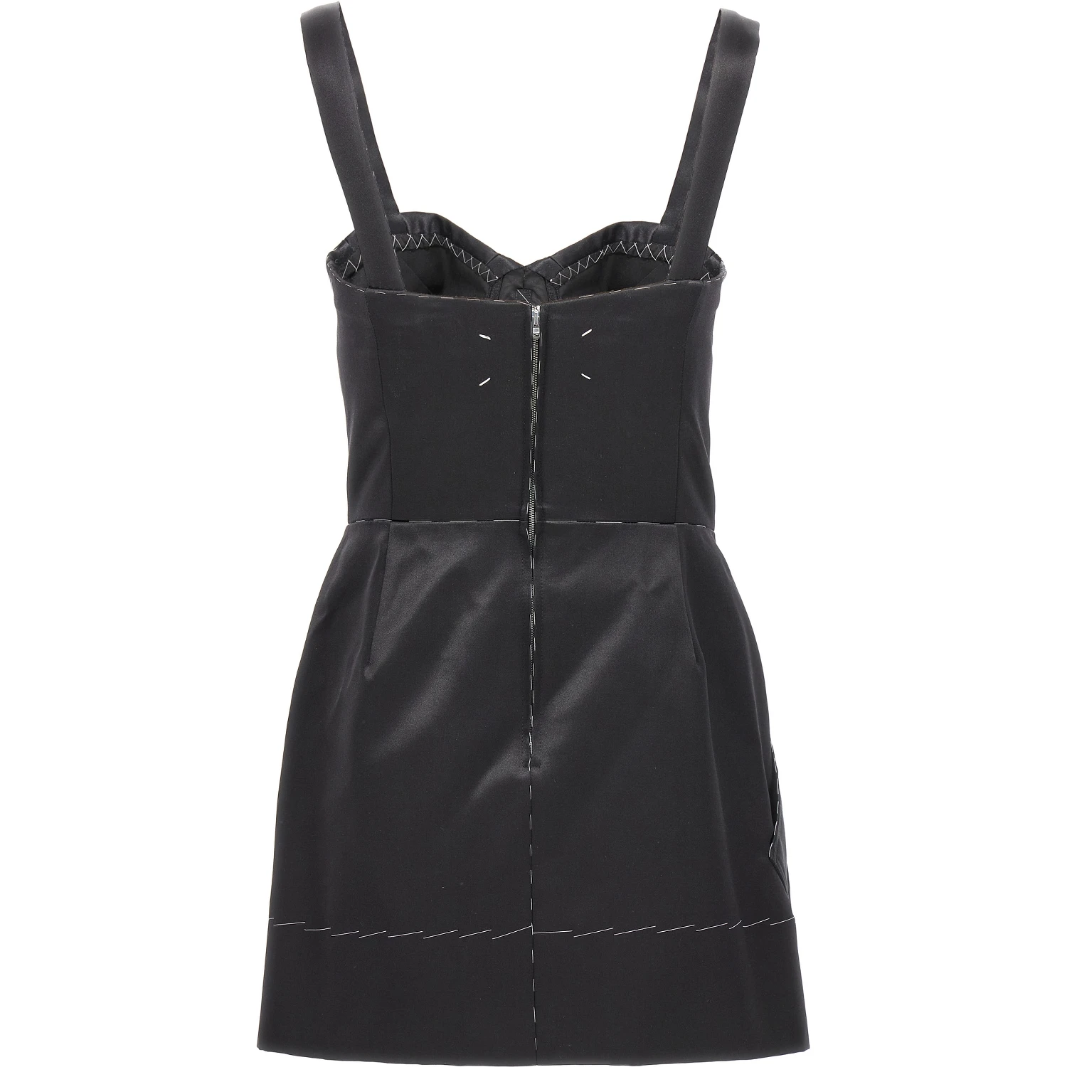 Black Acetate Short Dress