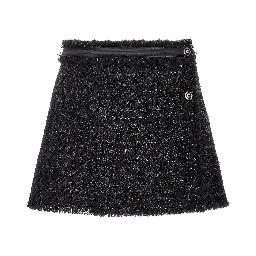 Black Virgin Wool Long Skirt