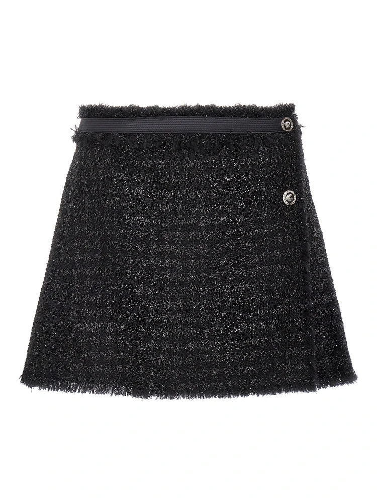 Black Virgin Wool Long Skirt