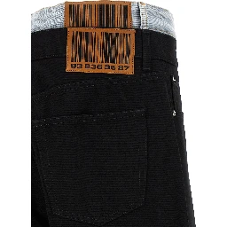 Black Cotton Straight-Leg Jeans