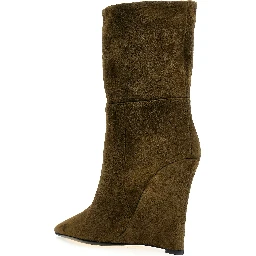 Bicolor Suede Leather Ankle Boots