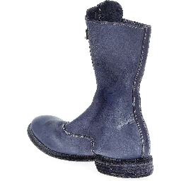 Purple Leather Ankle Boots