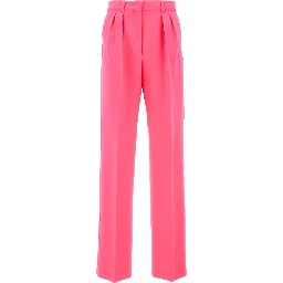 Fuchsia Virgin Wool Casual Pants